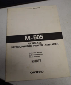 Original Onkyo Ultimate Stereophonic Power Amplifier M-505 Owner's Manual - Picture 1 of 2