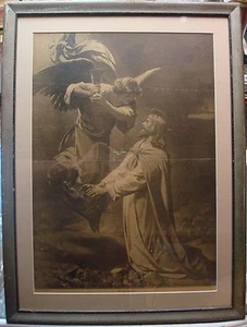 Paul Thumann Thy Will Be Done Lord Jesus Chirst Blessed Angel Visit Chalice Vtg - Picture 1 of 11