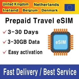 (eSIM) Carte SIM Royaume-Uni UK Travel | 1-30 Go | 3-30 jours | QR Code - Photo 1 sur 4