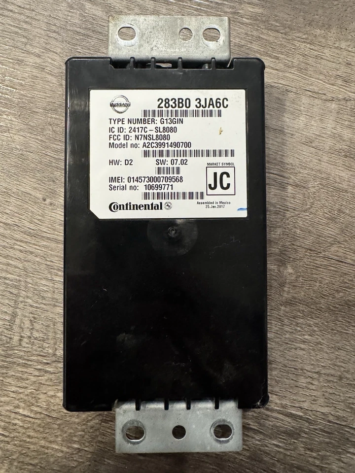 2014 2015 2016 2017 Infiniti Q70 Q70L módulo de comunicación telemática 283B03JA6C Foto 1 de 4