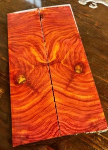 AMAZING! GRAIN Eastern Red Cedar Bookmatched Knife Scales Handle Grips K750 - Picture 1 of 4