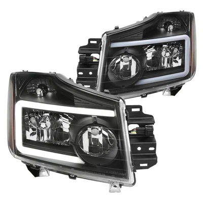 Black Fits 2004-2015 Titan 2004-2007 Armada Led Strip Headlights Lamp Left+Right - Imagem 1 de 4