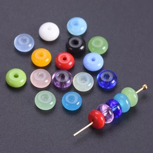 Lote de 50 cuentas espaciadoras sueltas de vidrio de cristal Rondelle de 6x3 mm para hacer joyas hágalo usted mismo - Imagen 1 de 22