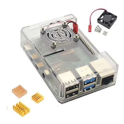 ABS Case Enclosure Kit With Cooling Fan Aluminum Heatsink For Raspberry Pi 4B - Image 1 of 4