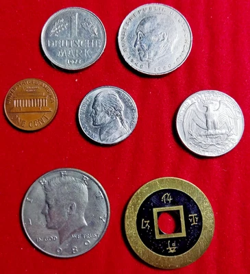Trickmünzen,   7 Shells, ausgeschälte Originalmünzen, guter Zustand - Bild 1 von 2