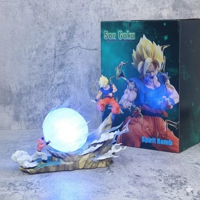 🟠Figurine Dragon Ball Z – Son Goku Super Saiyan vs Majin Buu – Kamehameha LED🟠 - Photo 1/4