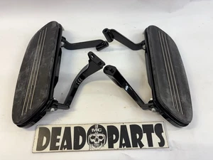 Harley OEM black Streamliner 09-up footboards floorboards w/ mounts supports - Picture 1 of 4