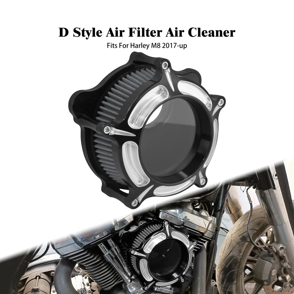 CNC Chrome Air Filter Grey Element For Harley Touring 2017-25 Softail 2018-2024 - Image 1 of 1