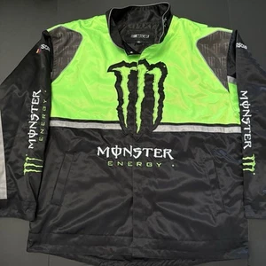 Monster Energy Nascar Cup Series Jacket XXL Double Sided Preowned Black Green - Picture 1 of 7