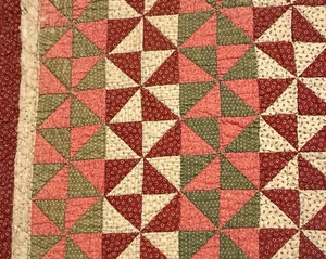 Vintage Cutter Quilt Stück 15” x 18” Pinwheel Muster frühe Stoffe # 2 - Bild 1 von 11