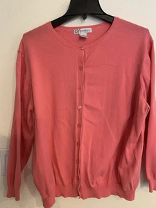Dress Barn Women's Pink Cardigan Sweater Size 18/20 Cotton 70% Nylon 30% - Picture 1 of 6