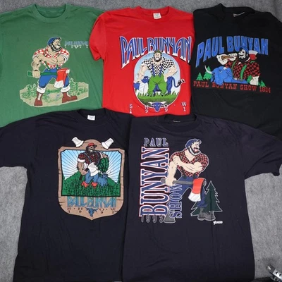 Camisa De Colección Para Hombres XL Lote de 5 Paul Bunyan Show Hocking Hills Ohio Leñador Foto 1 de 4