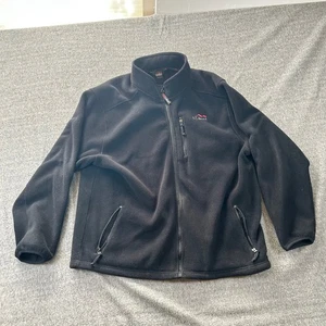 LL Bean Outdoor Fleecejacke mit durchgehendem Reißverschluss schwarz passt Herren 3XL Etikett verblasst Mockneck - Bild 1 von 8