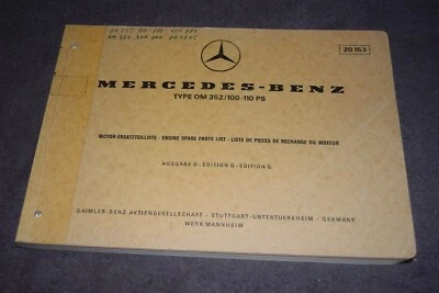 Ersatzteilliste Ersatzteilekatalog Mercedes Dieselmotor OM352 100-110PS 02-1972 - Bild 1 von 4
