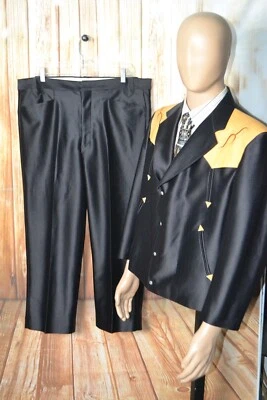 Alamo Moda Hombre Men Western 4 Snap Button Suit Sz 46SH Wst 38x26 - Image 1 of 4
