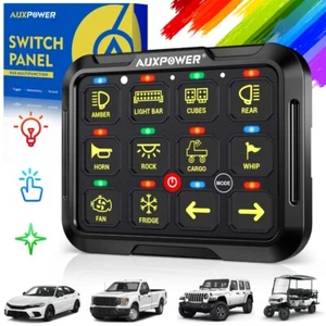 AUXPOWER RGB 12 Gang Switch Panel Switch Momentary Circuit Control Relay System - Picture 1 of 12
