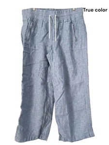 Pantalón Athleta Cabo 100 % lino pierna ancha cambray para mujer talla 16 - Imagen 1 de 9