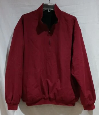 Pulôver de golfe Wedge 1/4 zíper manga longa marrom poli flanela forrado masculino grande  - Imagem 1 de 4