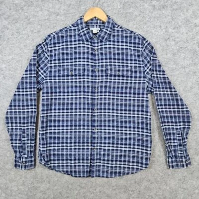 Carbon 2 Cobalt Men's Blue & White Shirt Size M 100% Cotton Mini-Plaid Geometric - Image 1 of 4
