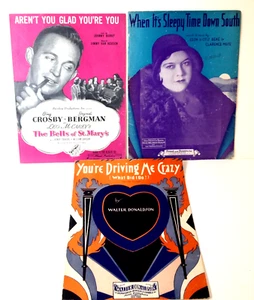 3 Vintage 1930s - 45 Sheet Music Crosby Bergman Aren't you Glad Mildred Bailey - Picture 1 of 5