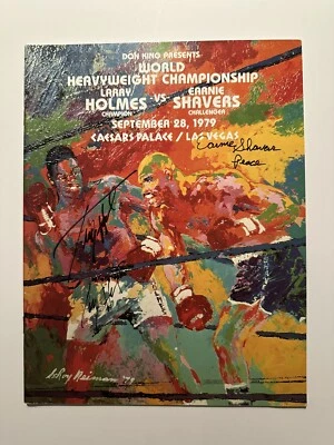 Larry Holmes-Earnie Shavers 1979 Signed Program w/ LOA + Duran & Leonard On Show - Image 1 of 4