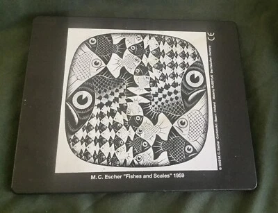 Vintage M.C. ESCHER Slide TILE PUZZLE 1990 Alemania PUSSYCAT PECES Y ESCAMAS 1959 Foto 1 de 4