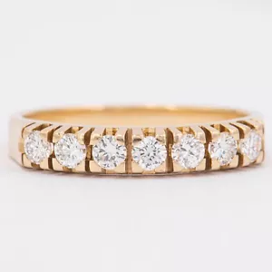 Gr. 58 - Mezza memoria ricordo diamante 0,49 ct. Anello brillante oro giallo 585/14 carati - Foto 1 di 8