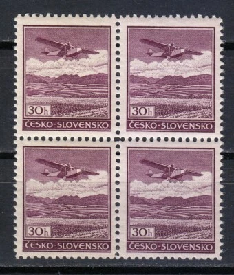 Monoplano Fokker Bohemia and Moravia 1939 MNH Mi B1 Sc C18 / Bloque de 4 ** Foto 1 de 2