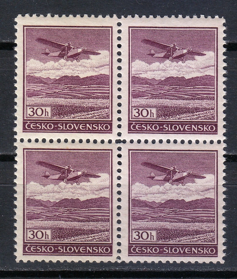 Monoplano Fokker Bohemia and Moravia 1939 MNH Mi B1 Sc C18 / Bloque de 4 ** Foto 1 de 2