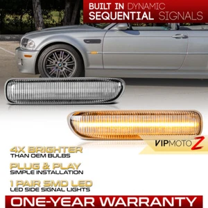 Full LED Sequential Side Marker Lights Lamps For 1999-2003 BMW E46 323i 328i - Picture 1 of 10