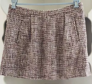 Gap Holiday Skirt Size 14 Pink Purple Tweed Plaid Lined Flared Hi Rise Side Zip - Bild 1 von 12