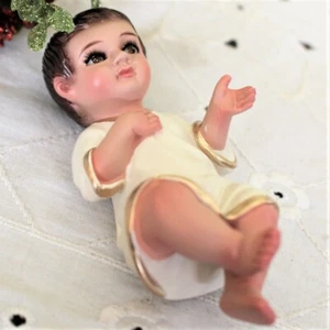 Baby Jesus Christmas Nativity Piece Glass Eyes 4 inch Beautiful Face MEXICO - Picture 1 of 6