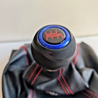 BLUE MUGEN 6 Alcantara LEATHER SHIFT GEAR KNOB for HONDA CIVIC ACCORD INTEGRA DC - Image 1 of 4