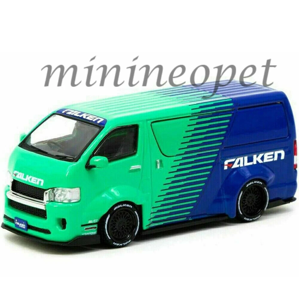 TARMAC WORKS T64-038-FAL TOYOTA HIACE WIDEBODY VAN 1/64 DIECAST FALKEN TIRES