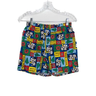 Pantalones Cortos Estampado Feliz Navidad Vintage Disney Mickey Mouse Talla S Foto 1 de 4