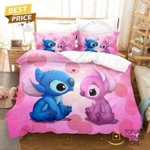 2025 Lilo Stitch Design Bedding Set Gift Adult Single Double Queen Sizes - Picture 1 of 4