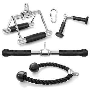 Costway Cable Machine Attachment Set LAT Pulldown Attachments Home Gym - Picture 1 of 11