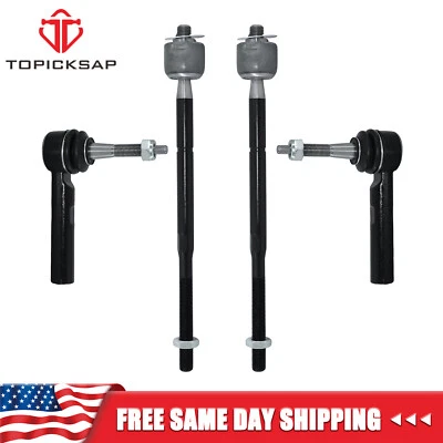 Front Inner & Outer Tie Rod End for 2008-2014 Dodge Avenger  EV800400 ES800408 - Image 1 of 3