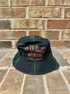 New Polo Ralph Lauren Tartan Plaid Splatter Born Bred Yale Bucket Hat Vintage - Picture 1 of 7