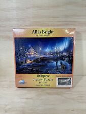 1000 Piece Jigsaw Puzzle All Is Bright #28464 19"x30" James Meger Christmas NIB