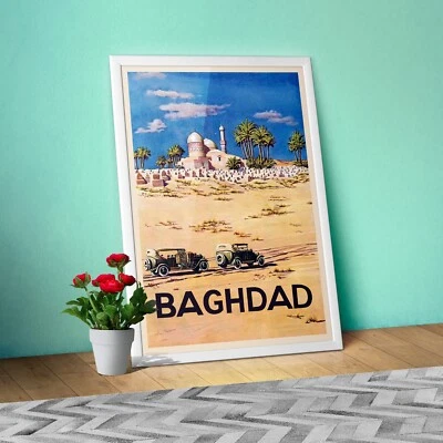 Baghdad Iraq 1930s — retro travel poster, vintage travel art print, retro travel - Image 1 of 4