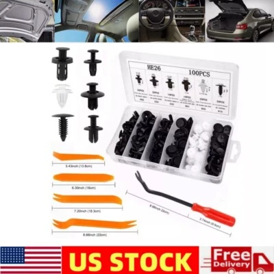 Juego de 6 tamaños de 6 clips de parachoques de plástico remaches sujetadores de parachoques clips de coche Foto 1 de 4