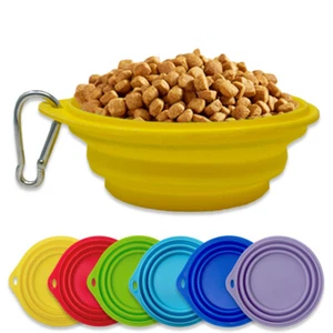 🐶 Silikon Napf Hunde Katze faltbar Hundenapf Reisenapf Trinknapf Wassernapf - Picture 1 of 19