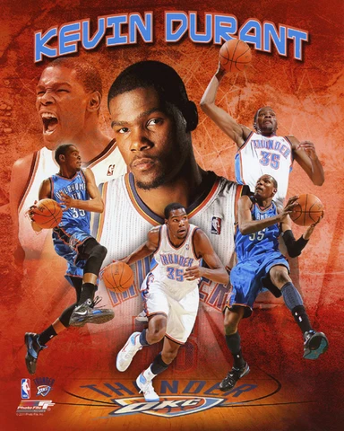 Oklahoma City Thunder KEVIN DURANT Glossy 8x10 Photo NBA Basketball Print Poster Cover