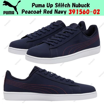 Puma Up Stitch Nubuck Peacoat rojo azul marino 391560-02 talla para hombre - Imagen 1 de 4