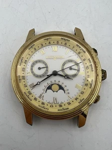 Wittnauer Chronograph Mondphase Armbanduhr Weltzeit VINTAGE 1990 Swiss - DEFEKT - Bild 1 von 16
