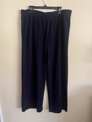 Minnie Rose Pull On Knit Lounge Pants Navy Plus Size 2X - Image 1 of 4