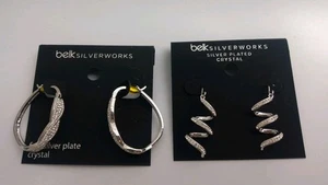 Pendientes colgantes Belk enchapados en plata cristal LOTE de 2 NUEVOS bonitos - Imagen 1 de 6