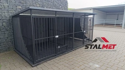 Hundezwinger 4x2x1,75m Zwingeranlage Doppelzwinger Holz RAL7016 Tiergehege - Bild 1 von 4