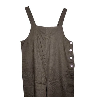 Mono Max Studio Lino Verde Oliva Pierna Ancha Sin Mangas Arte Duende L Foto 1 de 4